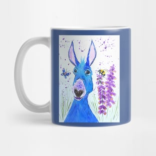 Silly Blue Donkey among Foxglove Mug